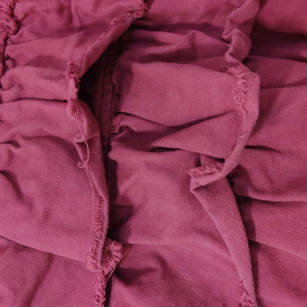 Size Medium Juicy Couture Jeans Burgundy Ruffled Mini Skirt - Picture 3 of 7